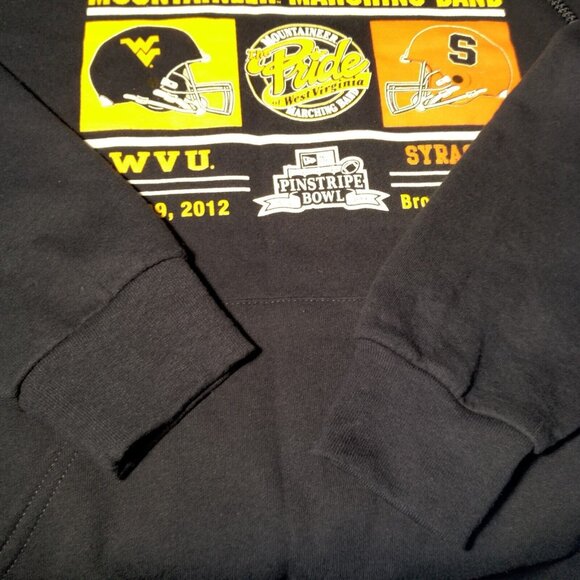 WVU Mountaineers Syracuse Pinstripe Bowl 2012 Hooded Sweatshirt L Pride Of WV - Picture 10 of 11